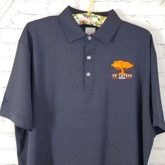 Callaway Opti Dri Black Polo Collared Short Sleeve Golf Shirt Mens Size Large - Picture 6 of 17